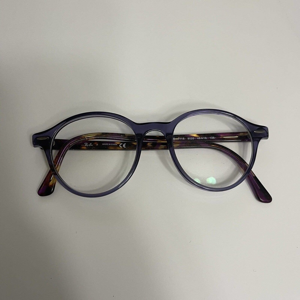 Ray-Ban RB7118 8020 Eyeglasses Frames Purple Brown Orange Fade Striped H971